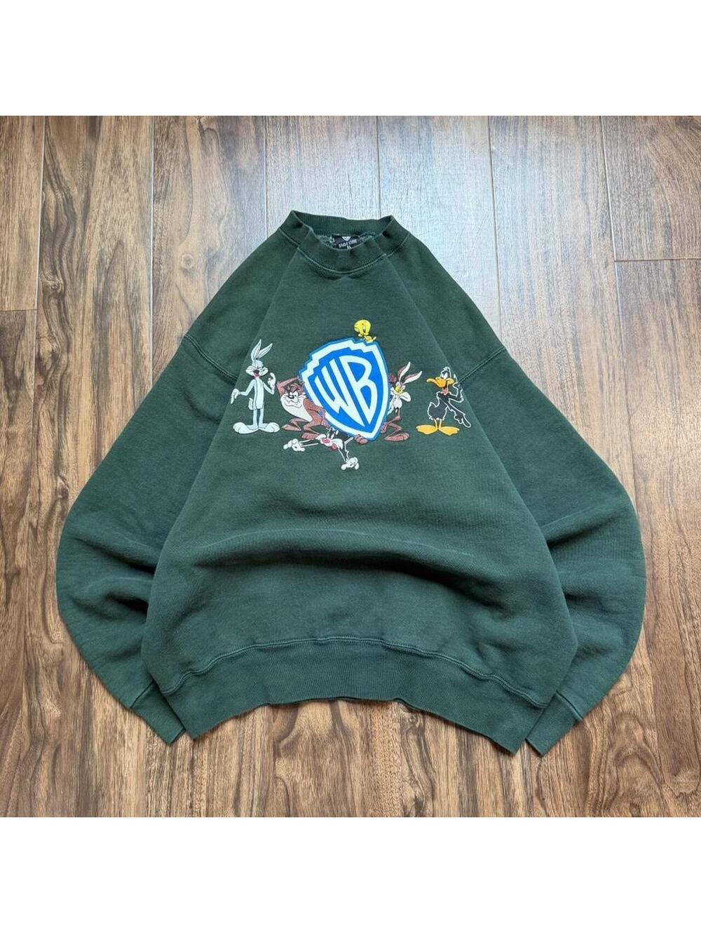 Vintage 90s Looney Tunes Warner Bros 1996 Faded Crewneck Sweatshirt Size XL